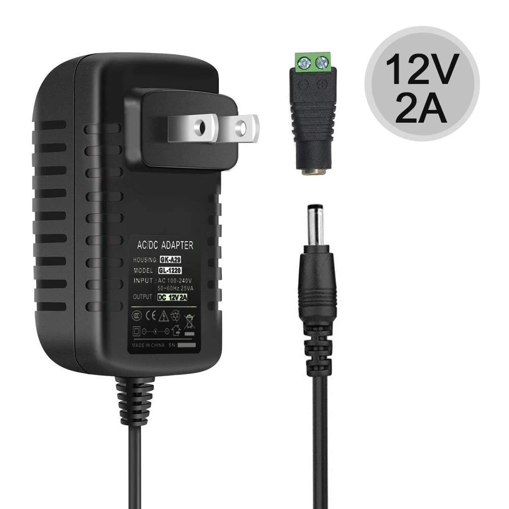 12V блок питания светодиодной ленты 2A 24W настенный импульсный источник для с 5 5/2 1