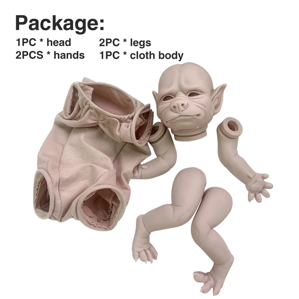 

19inch Reborn doll kit Robbie the Werewolf lifelike soft touch fresh color collectible art DIY toy Realistic Toy Reborn Doll Kit