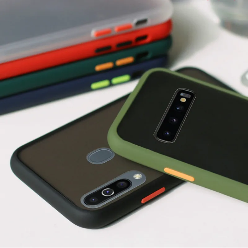 Matte Silicone Shockproof Bumper Phone Case For Samsung Galaxy Note 10 Pro 9 8 S10 S9 S8 Plus A51 A71 J4 J6 J8 A9 A7 2018 Cover
