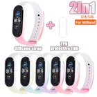 Ремешок для Xiaomi Mi Band 6 5 4 3, двухцветный градиентный силиконовый браслет, спортивный браслет с защитой от пота для Mi Band
