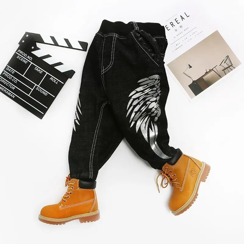 Демисезонные джинсы для мальчиков детская одежда классические брюки джинсовая