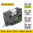 TZe-белая лента 69121824 мм tzeS231 zS221 TzS211 zS241 TzS251, прочная клейкая лента, совместимая с Brother P-touch, устройство для изготовления этикеток