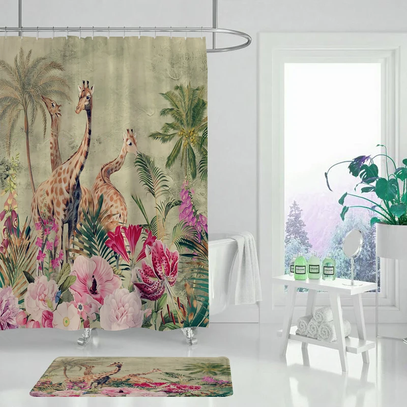 Высококачественная Водонепроницаемая занавеска для душа с рисунком листьев и