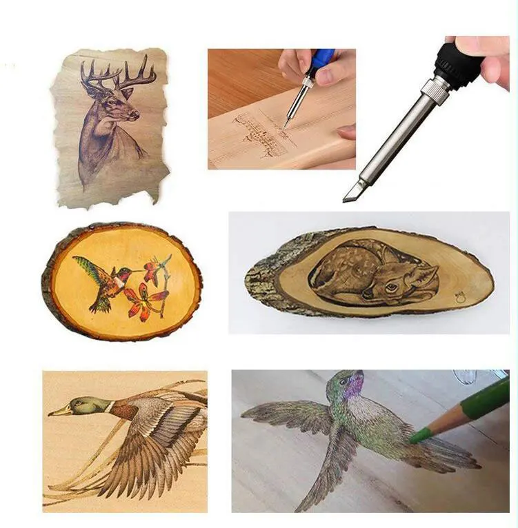 

28 in 1 Temperature Adjustable Electric Welding Soldering Iron Carving Suit Tool For Pyrography Pen Wood Embossing Burning