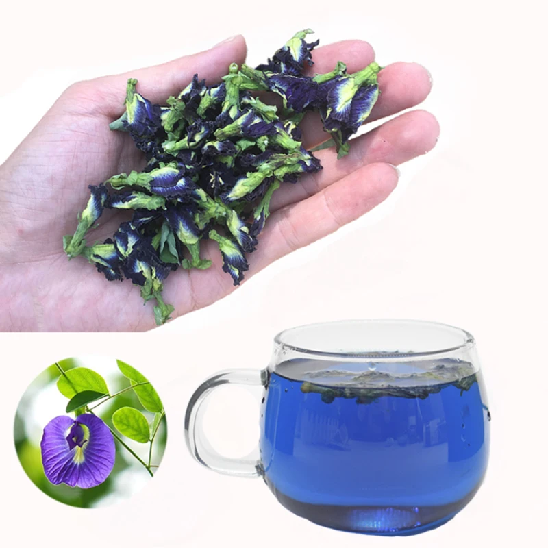 

Natural Blue Butterfly Pea Flower Dried Butterfly Bean Pure Natural Baking Supplies Food Coloring Dried Flower