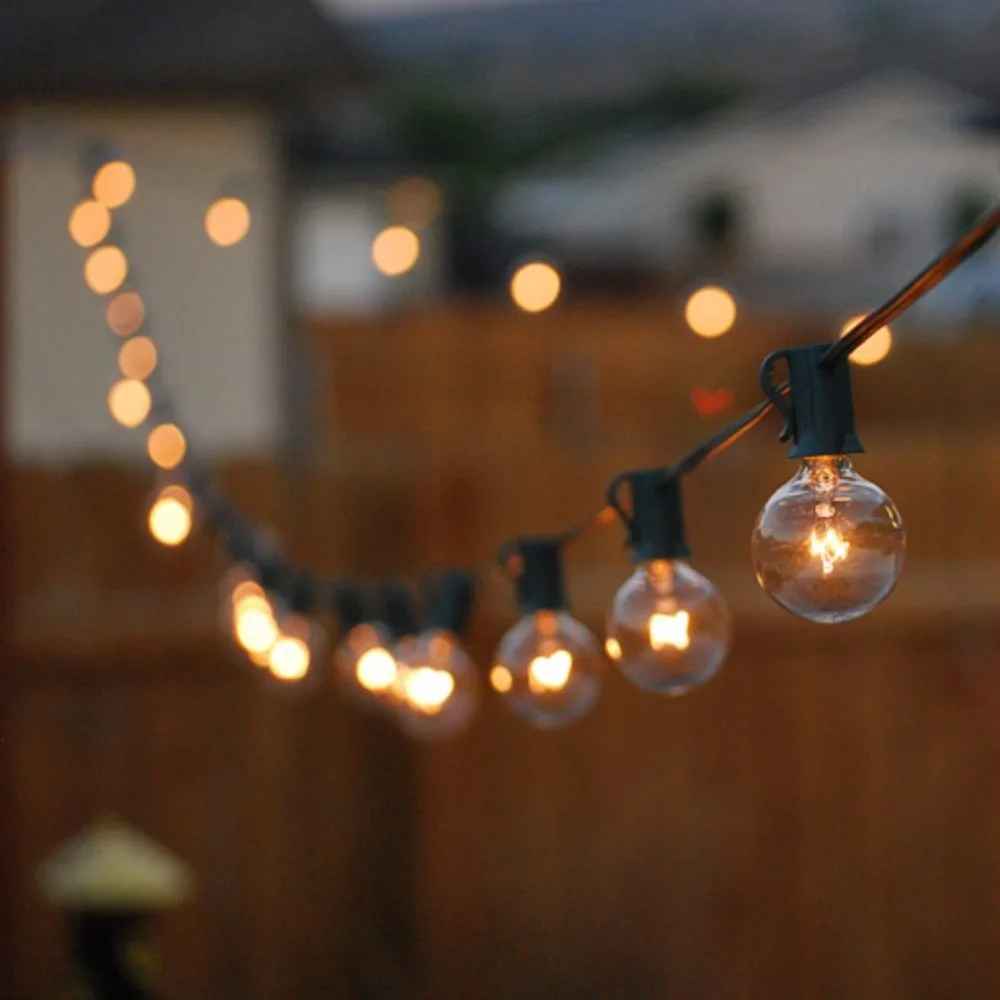 

5M Outdoor Led Fairy Lights Led Bulb String Light-Warm White New Year Wedding Party holiday lights lighting