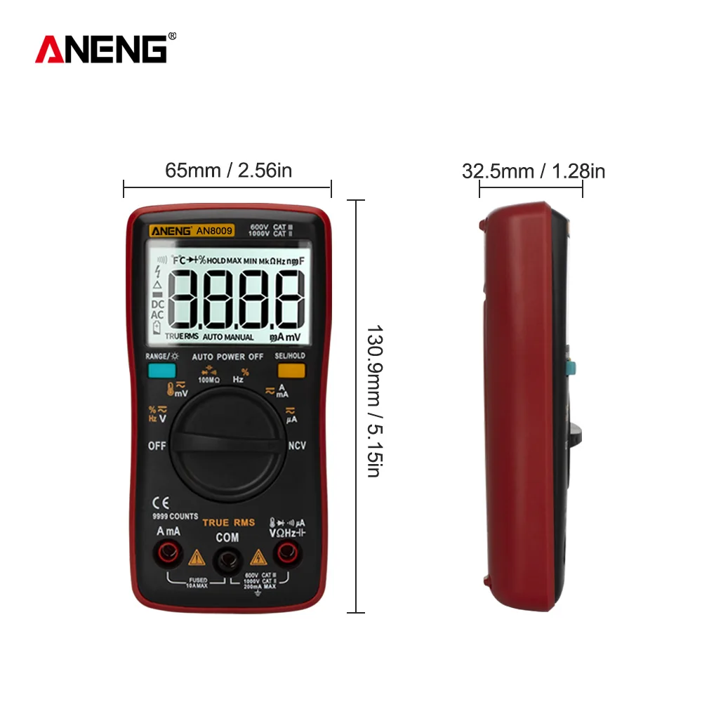 ANENG AN8009 мультиметр цифровой тестер multimeter esr метр мультиметры 9999 граф цифровой мультиметр транзистор тестер tester мултиметр тестор мультитестер мультиметр с термопарой конденсатор автоматический мультимет