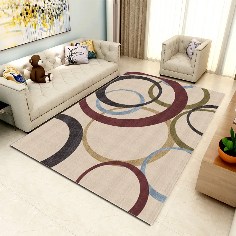 Фото Современные ковры геометрической формы в простом стиле для гостиной спальни