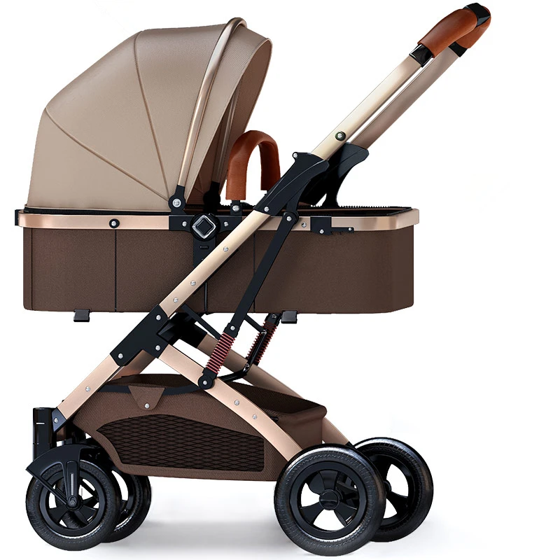 6.9Kg Adjustable Luxury Baby Stroller 3 in 1 Portable High Landscape Hot Mom Pink Travel Pram Pushchair | Мать и ребенок
