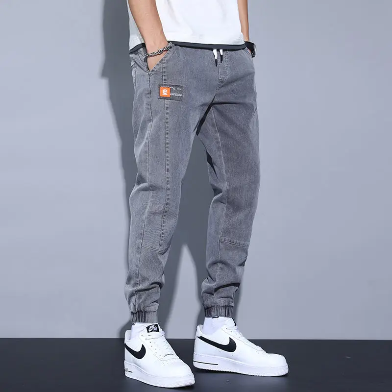 Baggy Cargo Jeans Men Joggers Casual Sport Sweatpants Ankle-length Denim Trousers Streetwear Skateboard Pants