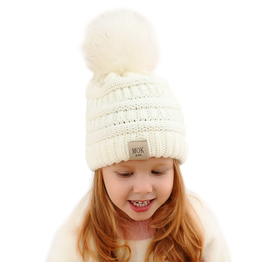 Новая Вязаная Шерстяная Шапка для мальчиков и девочек зимние модели 7 цветов