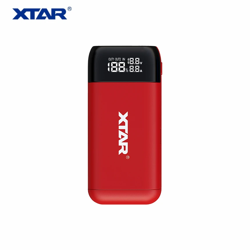 XTAR PB2S Мощность банк ЖК-дисплей USB Зарядное устройство QC3.0 Тип-C вход для 18700 20700 21700