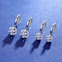 meibapj 1 carat d color diamond snowflake drop earrings 925 sterling silver fine wedding jewelry for women