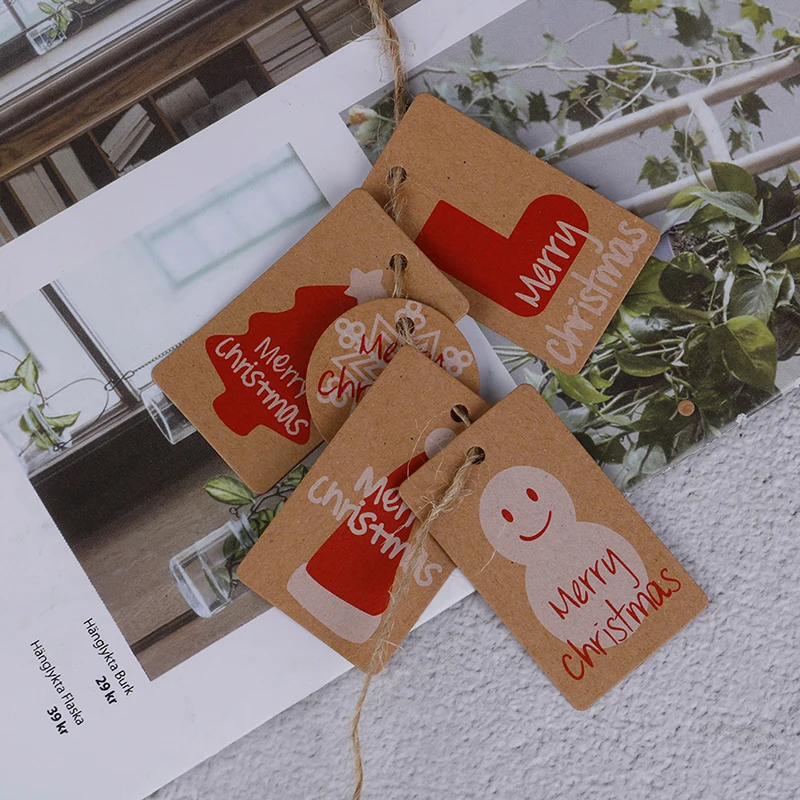 100 шт. бумажные ярлыки для одежды с рождественскими украшениями |