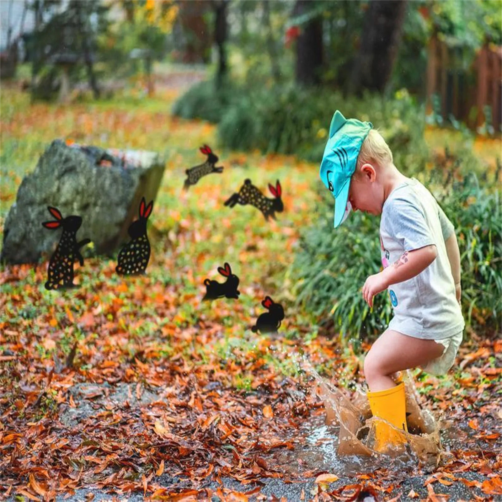 Декоративное украшение в виде кролика во дворе многоразовое для сада на Пасху