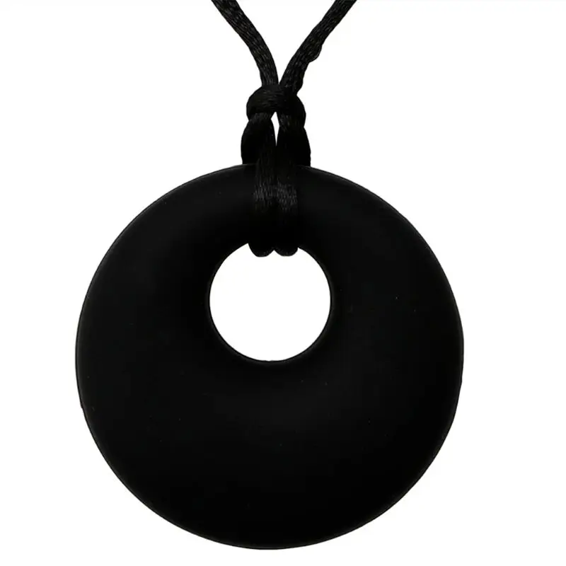 

2 Pack Boys Girl Sensory Chew Necklace Silicone Chewy Pendant Jewelry for Autism 95AE