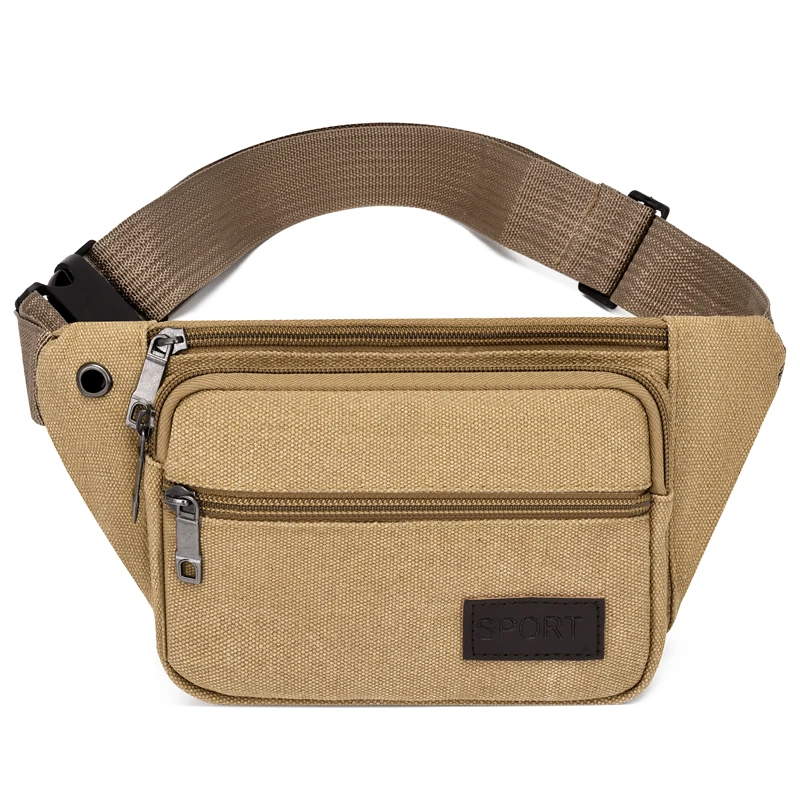 

2021 Men's Chest Bag Durable Waist Bag Shoulder Bag Retro Canvas Multi-Function Travel Bags Outdoor Men Wallet