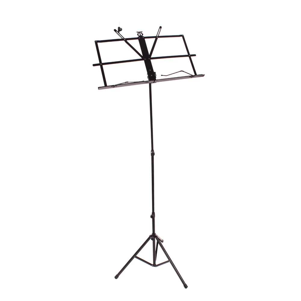 

Glarry Handy Portable Adjustable Folding Music Stand with Bag Black UT