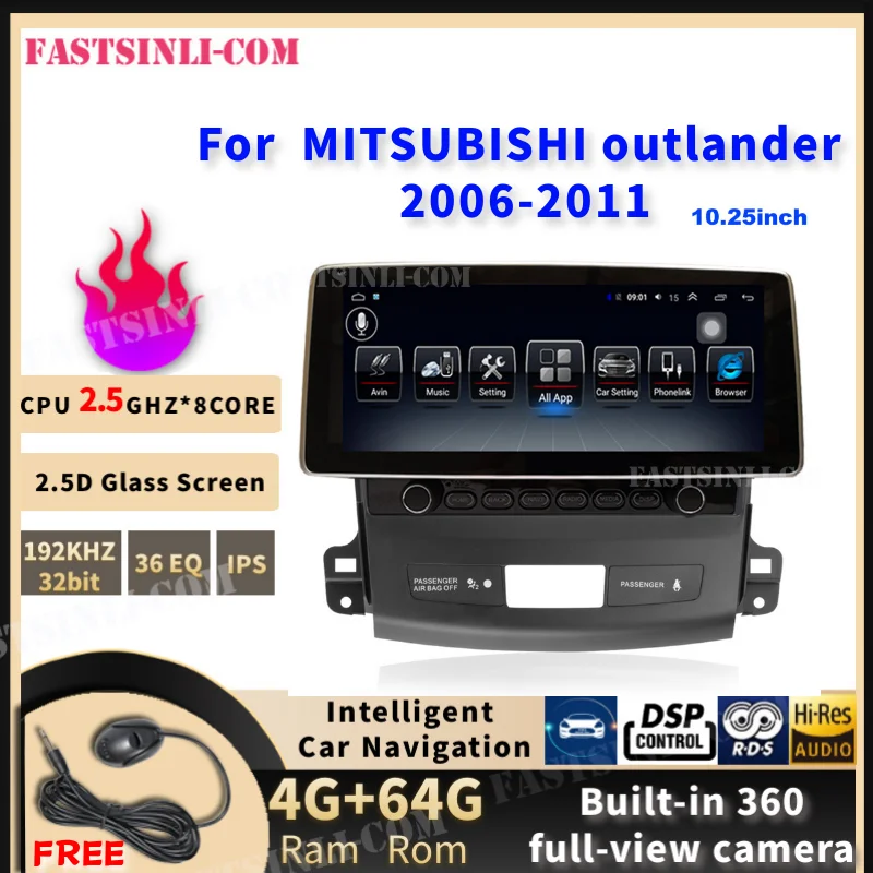 Android 2006 мультимедийный плеер Автомобильный GPS для MITSUBISHI outlander 2011 радио 9 дюймов 2.5D