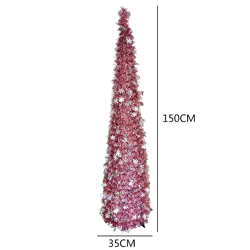 

Christmas Tree Collapsible Popup Sequin Tinsel Artificial Decorations With Stand Christmas Trees Decorations New Year Pine Trees