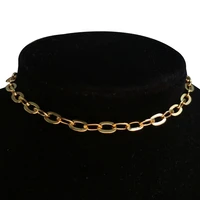 punk miami cuban link choker necklace collar statement hip hop gold color stainless steel neck chain necklaces women jewelry