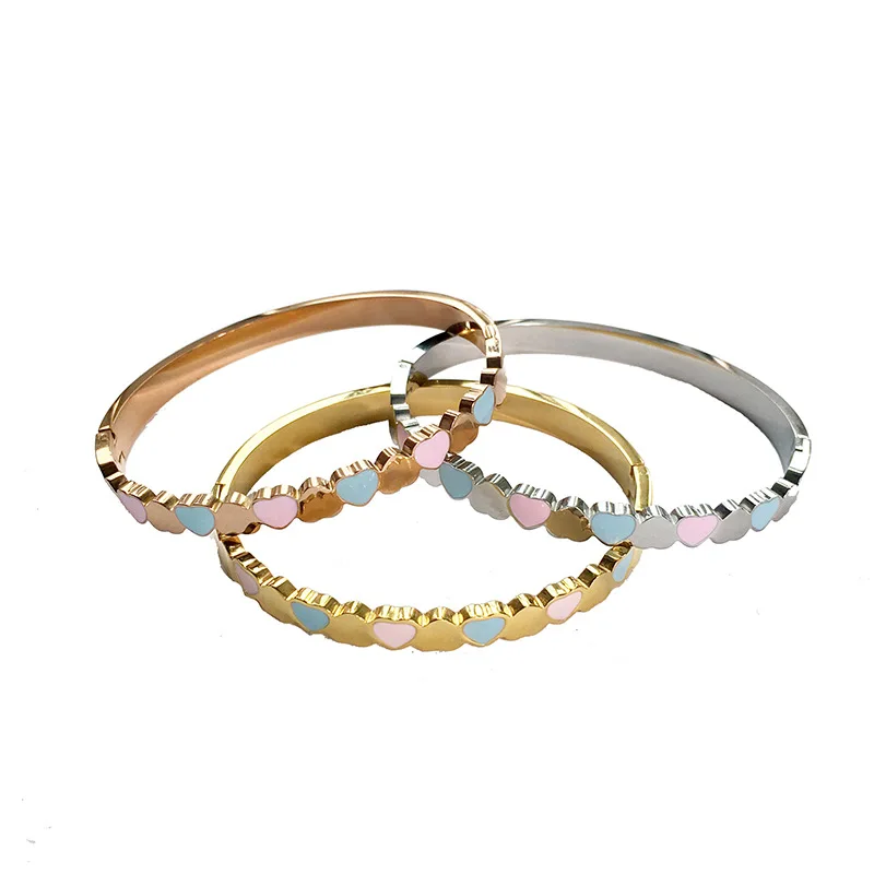 Высококачественный Браслет из нержавеющей стали цвета розового золота