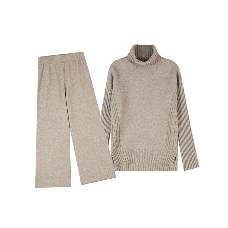 

Women Fashion Autumn And Winter Sweater And Pants Two Piece Sets Women Elegant Tracksuit Sets