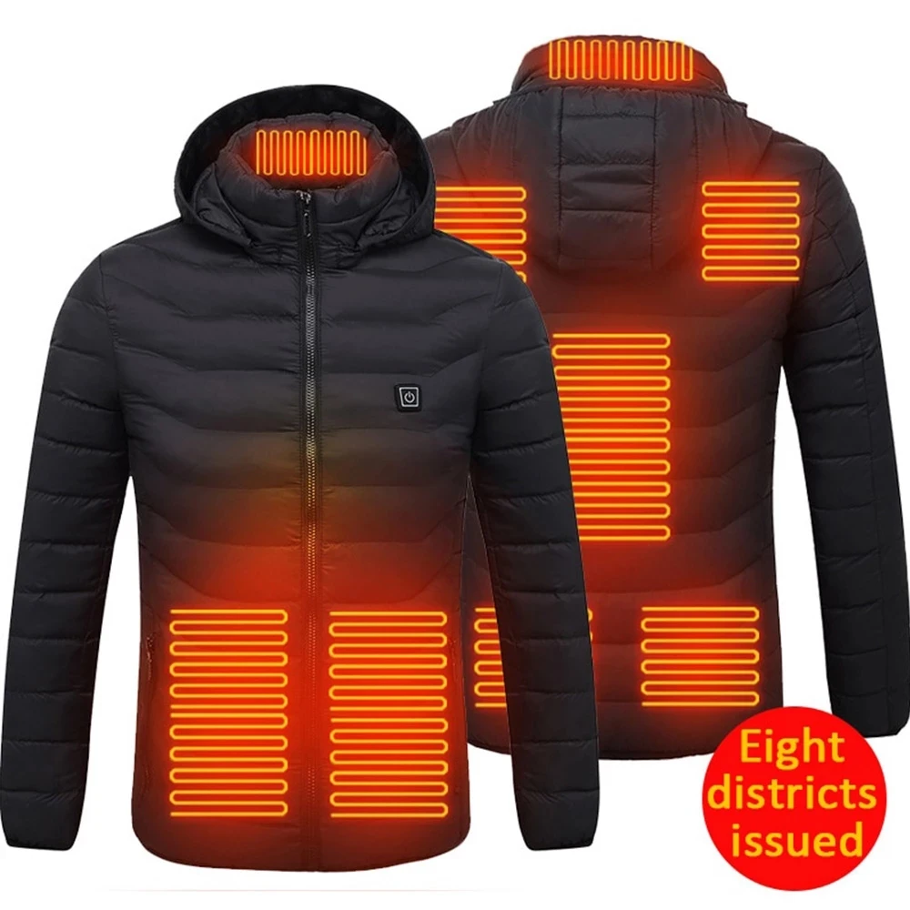 

8 Areas Heated Jackets USB Men's Women's Winter Outdoor Electric Heating Jackets Warm Sprots Thermal Coat Clothing Heatable Vest
