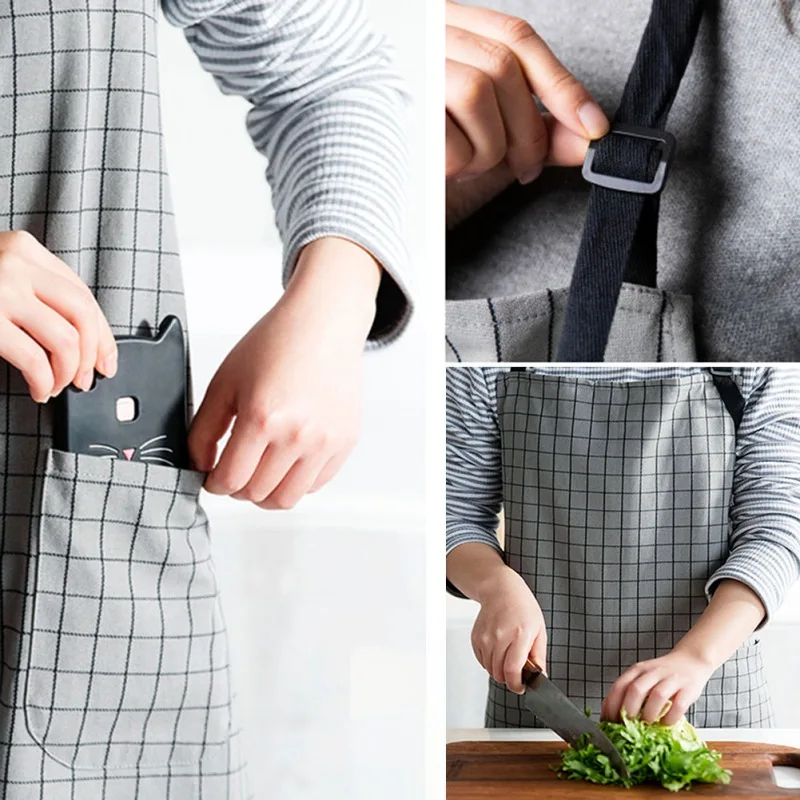 

Cotton Apron Adjustable Kitchen Apron Soft Chef Apron