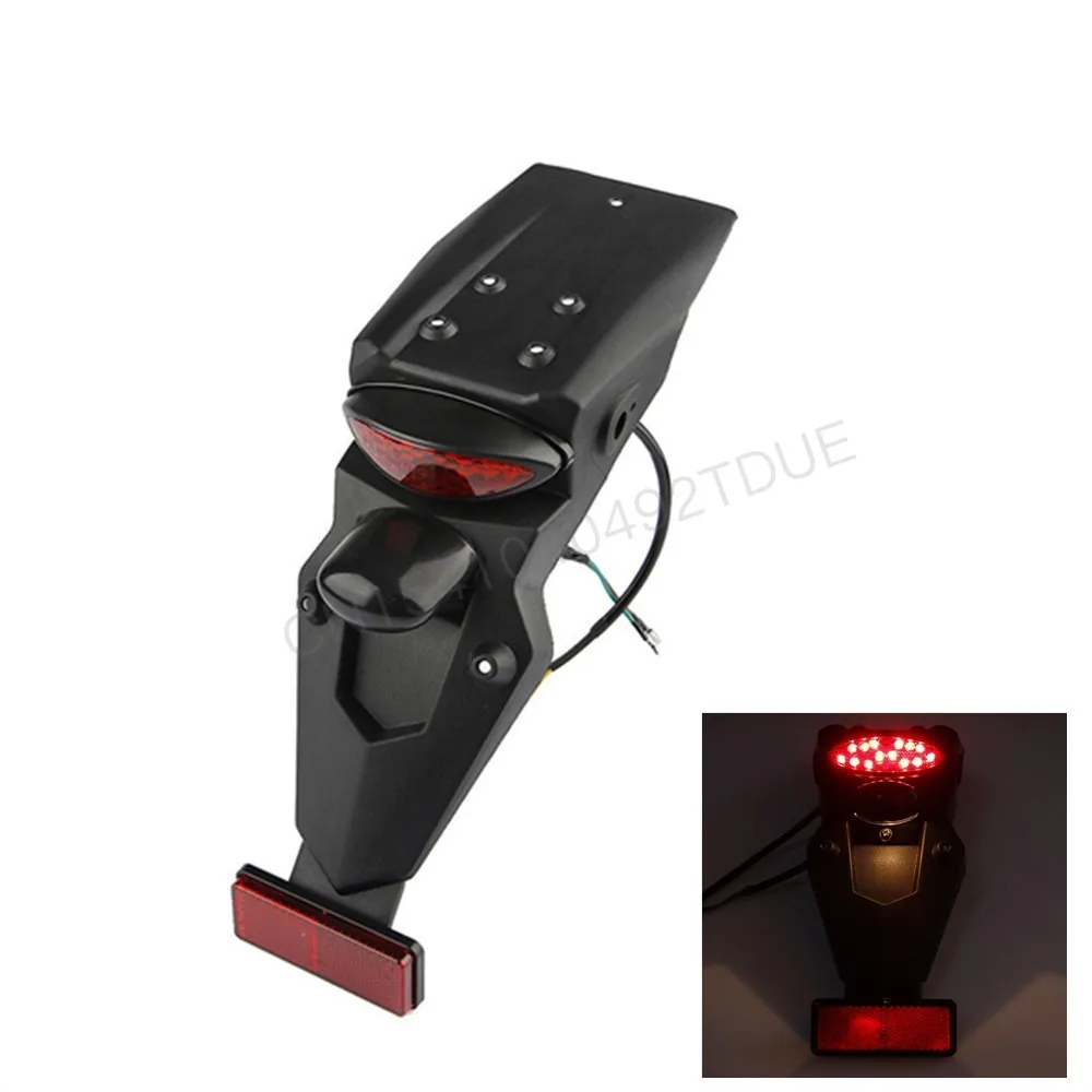 

Off Road Motorcycle Parts Refitted Rear Fender Mudguard Tile With LED Tail Light License Plate Frame Water Baffle Rear Tail Wing
