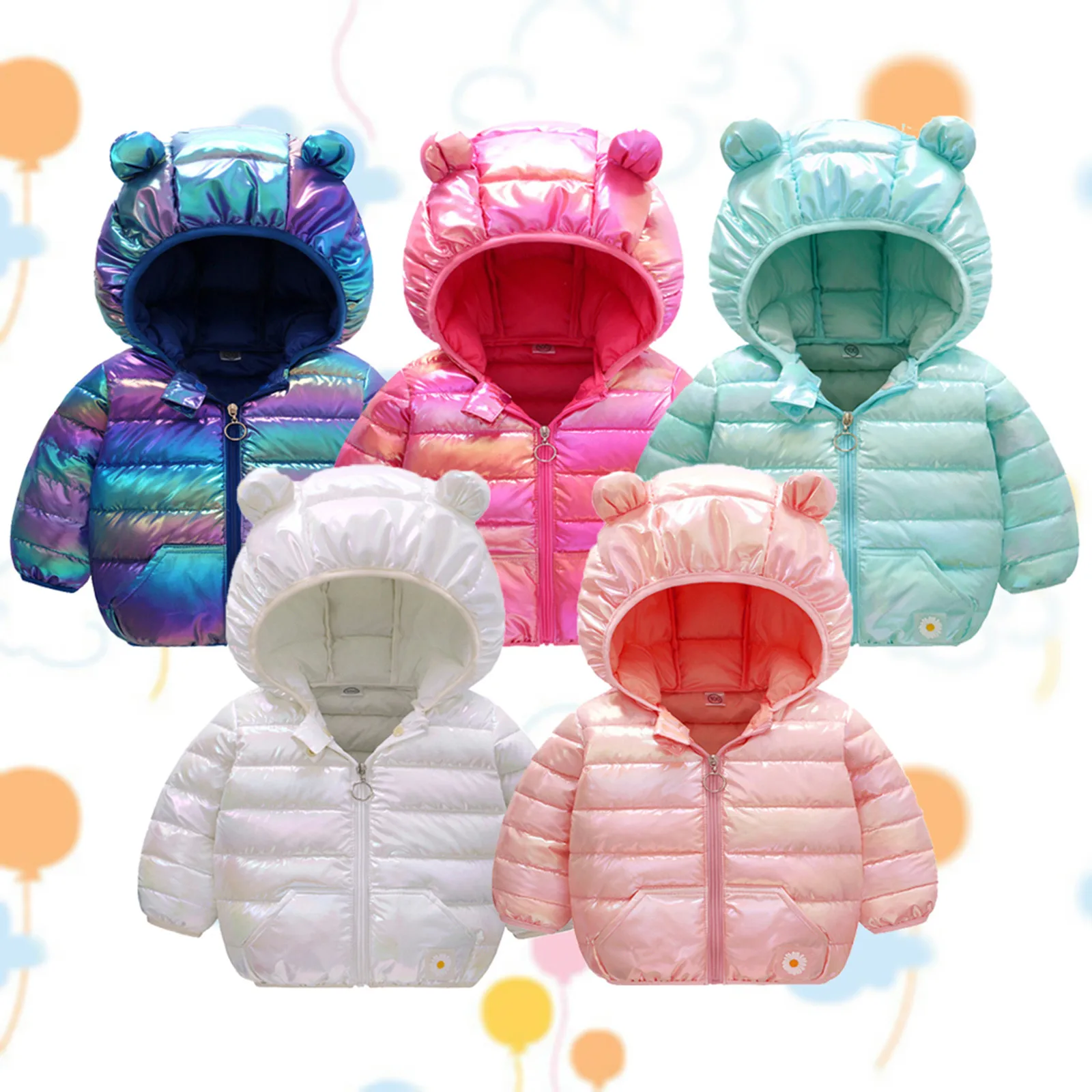 

6M-4Y winter baby jacke newborn baby boy baby girl snowsuit Long Sleeve Cartoon Hooded Jacket Coat Outfits беби борн одежда Q4