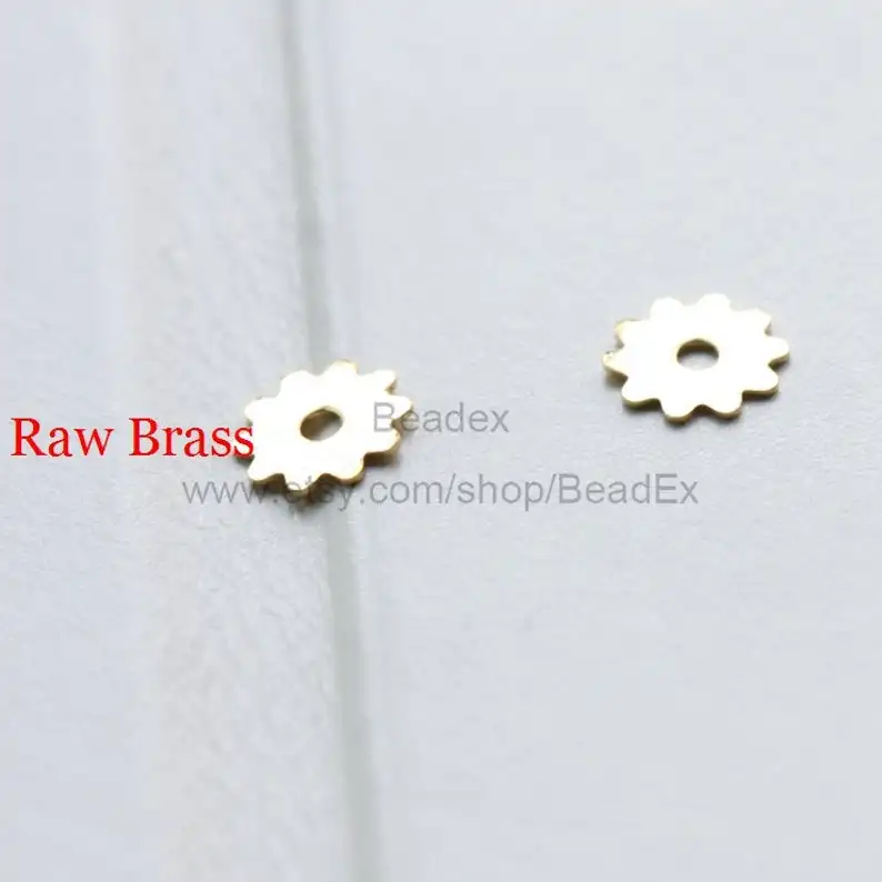 

100 Pieces Solid Brass Wheel Spacer - Gear 7mm (1919C)