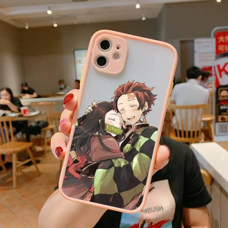 

Demon Slayer Kimetsu No Yaiba Matte Bumper Phone Case For iphone12 11 Pro Max X XS Max XR 7 8 Plus 12mini Shockproof Cover