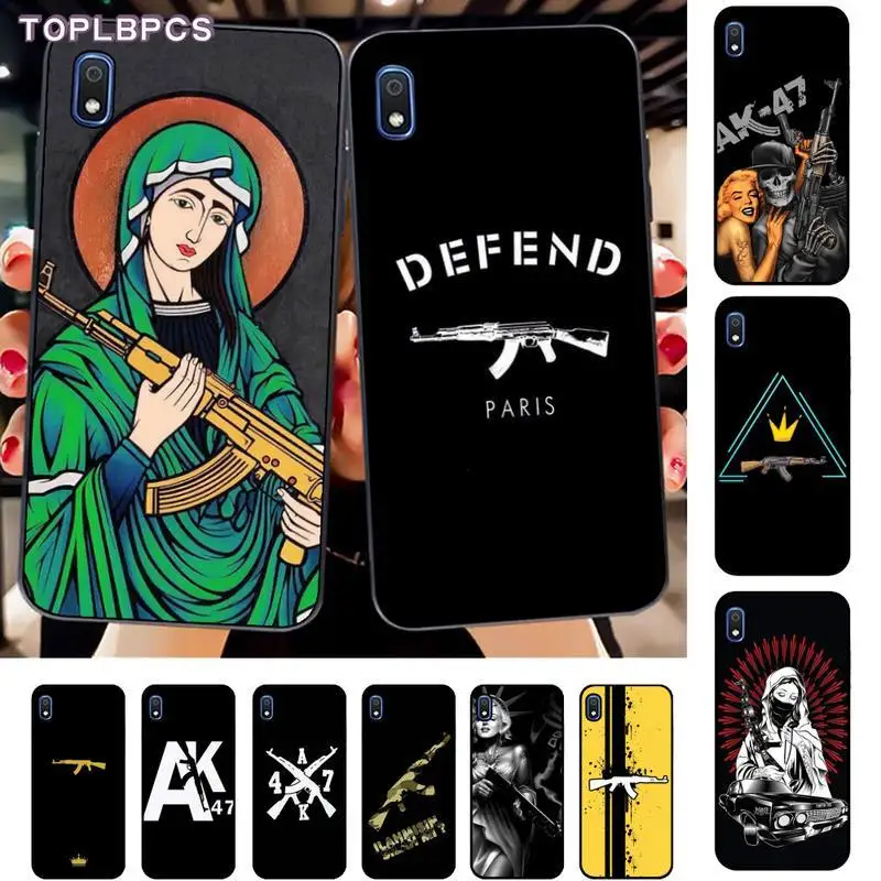 

TOPLBPCS AK47 Gun Soft Phone Cover for Samsung A10 20s 71 51 10 s 20 30 40 50 70 80 91 A30s 11 31 21