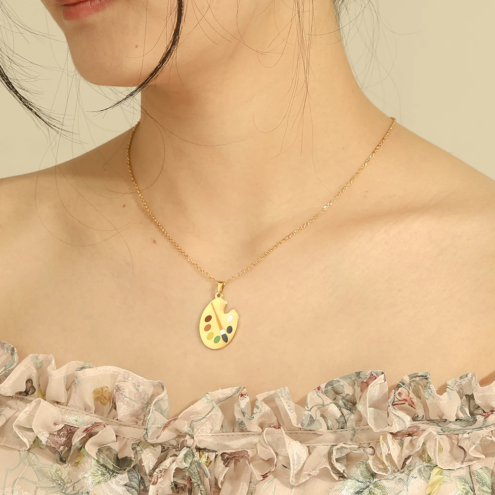 Fishhook Художественное ожерелье палитра пигментов художник рисование кисть