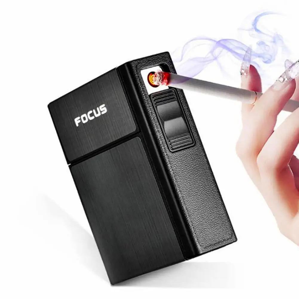 Новый держатель Ciagrette коробка со съемной электронная USB Зажигалка Беспламенное