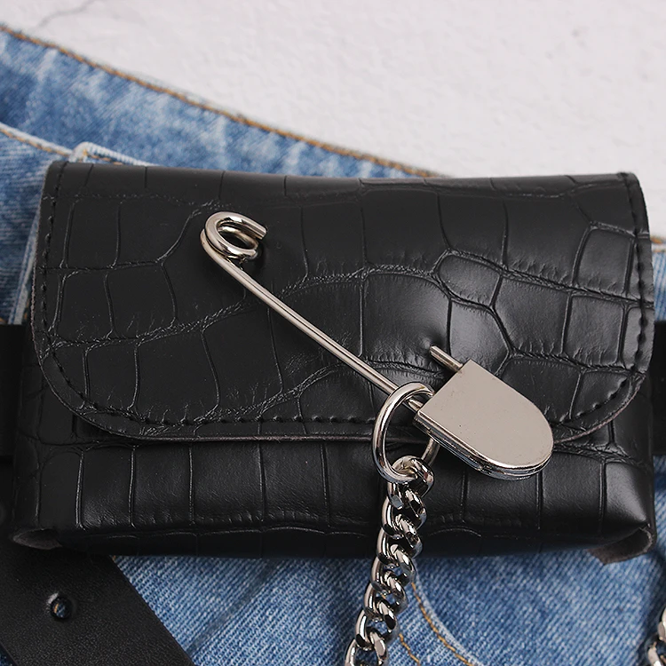 Модная женская поясная мини-сумка нестандартная квадратная металлическая