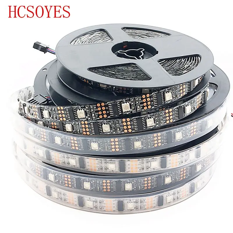 1 м/5 м DC5V ws2801 индивидуально Адресуемая 32 СВЕТОДИОДА/М 5050 RGB лента 12 мм TV Led