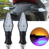 2x led turn signals for motorcycle lamp blue amber blinker flasher 12 led motorbike indicator light motorcycle motos accessorie