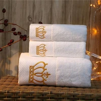 embroidered crown white bath towel 5stars hotel towels 100 quality towel set washcloths towels bathroom large face towel bath