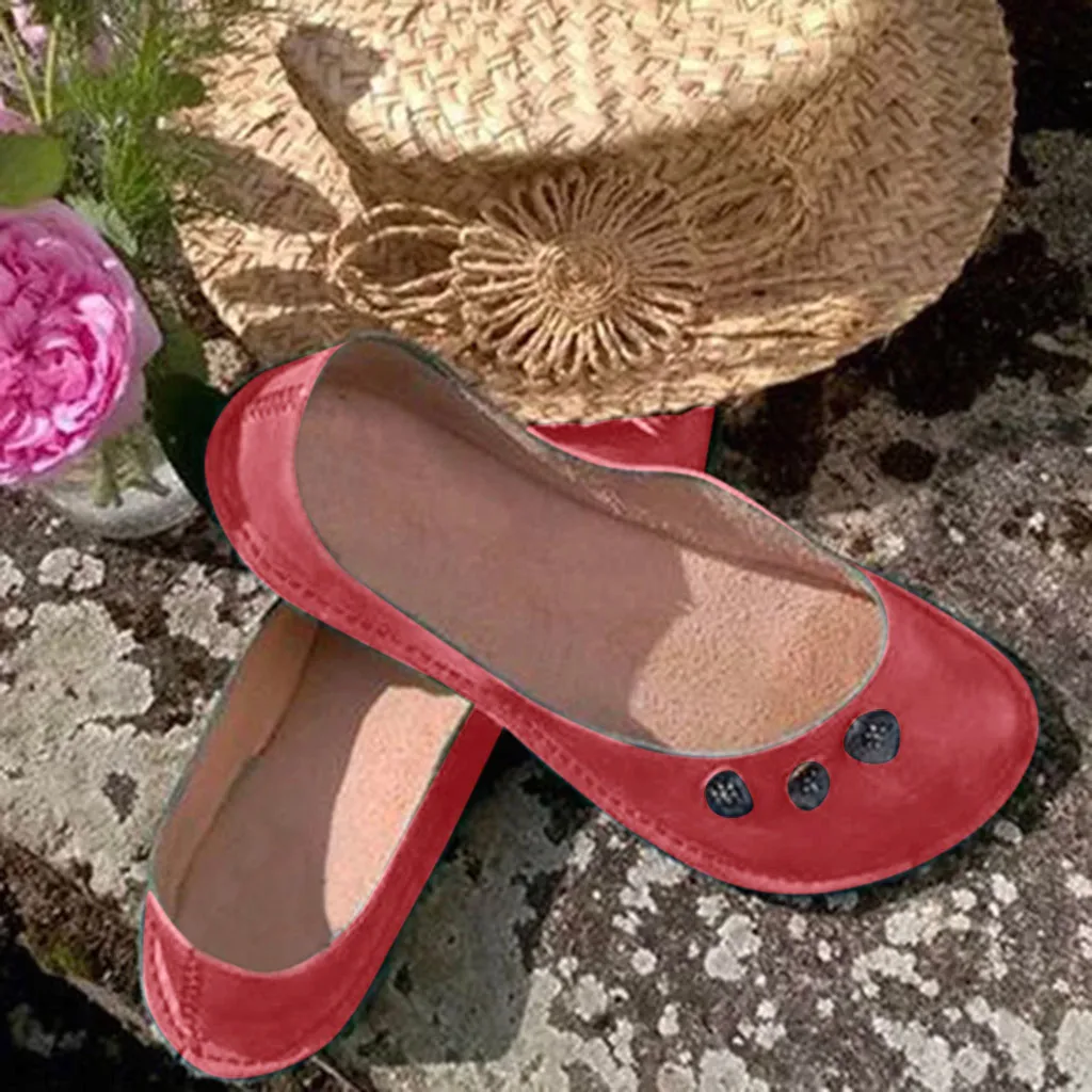 Женские винтажные туфли на плоской подошве в римском стиле Мягкие