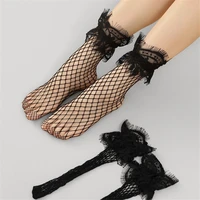 sexy black fishnet socks womens kawaii short lace mesh sock new breathable hot selling elastic comfortable ankle socks