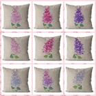 Льняная декоративная подушка в виде цветка для дома, гостиной, дивана, стула, наволочка 45*45, бежевый, скандинавский Прованс, лаванда, 40*40 цветов