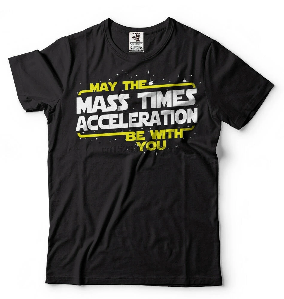 Веселая футболка с надписью May The Mass times разгон be with you Popular culture |