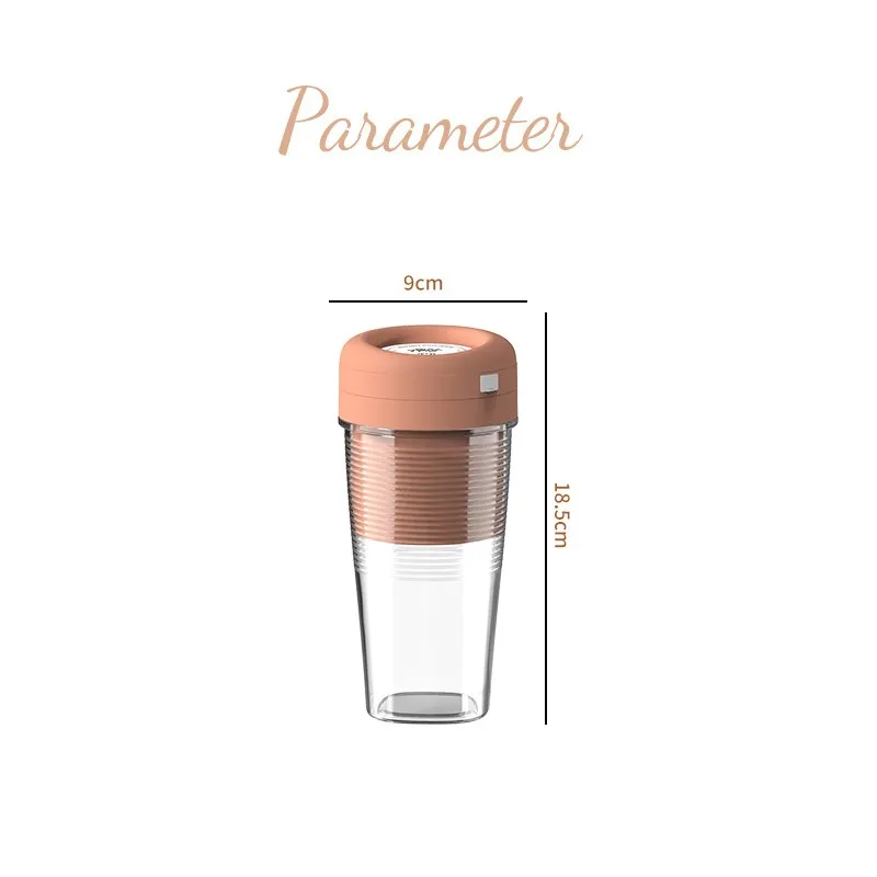 

300ml Small Juicer Juicer Cup USB Wireless Charging Student Dormitory Home Mini Portable Shaker Cup
