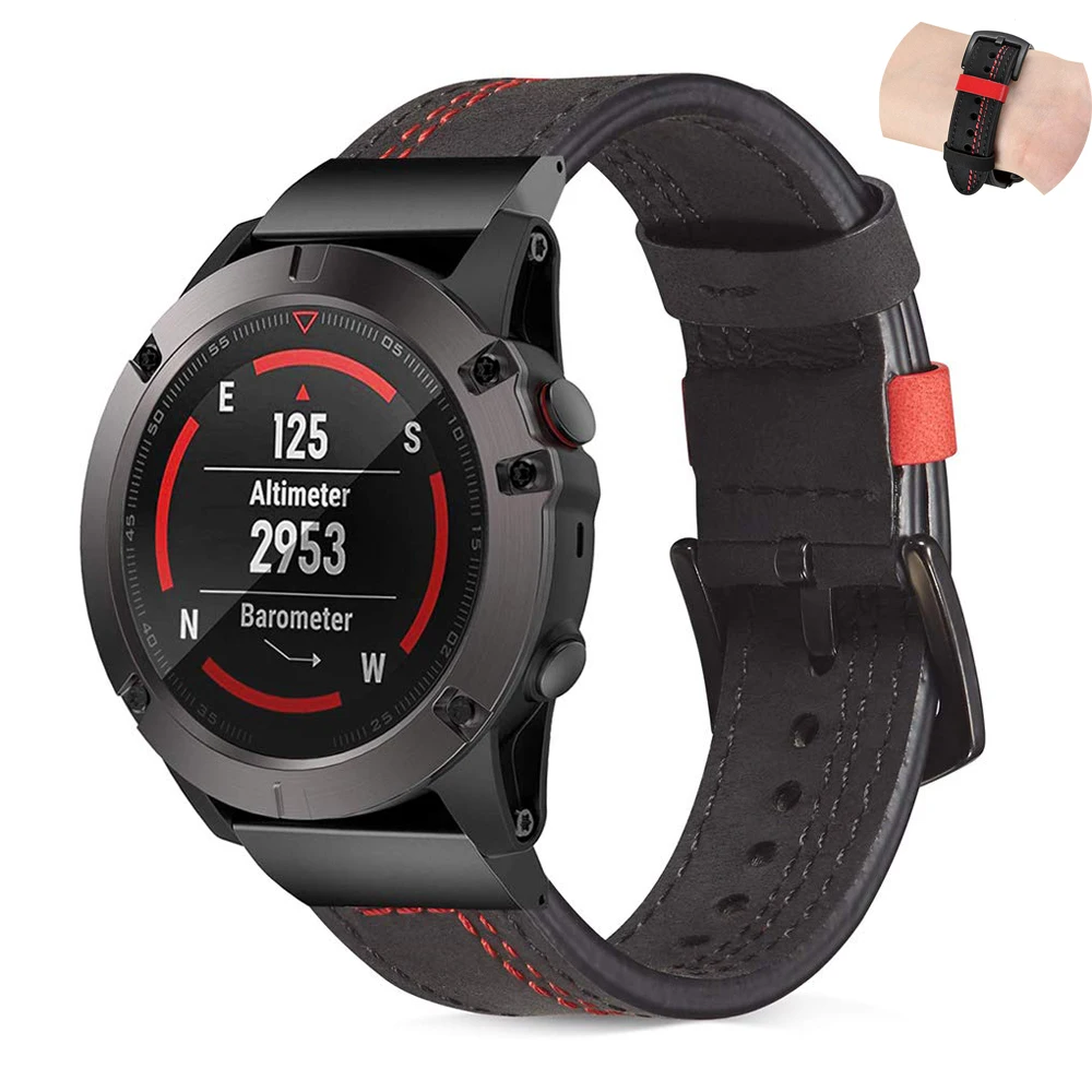 26 мм быстроразъемный кожаный ремешок адаптер для наручных часов Garmin Fenix 6X pro 5X