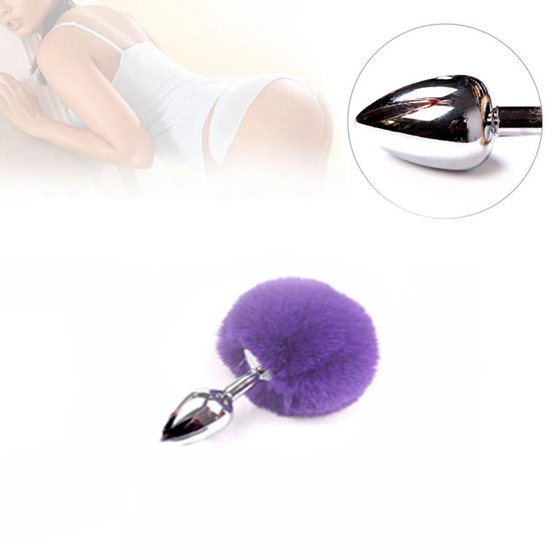 Кролик хвост Анальная пробка металлический анальная анальные интимные игрушки