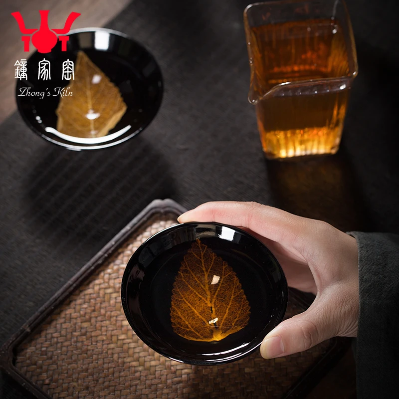 

jingdezhen kiln konoha lamp that kung fu tea set manually jizhou kiln ceramic cup temmoku oil-lamp can build master cup