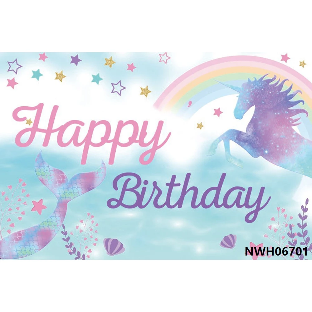 

Nitree фон с единорогом Радужный цветок облако Новорожденный ребенок душ девочка 1-й День рождения виниловый Фотофон