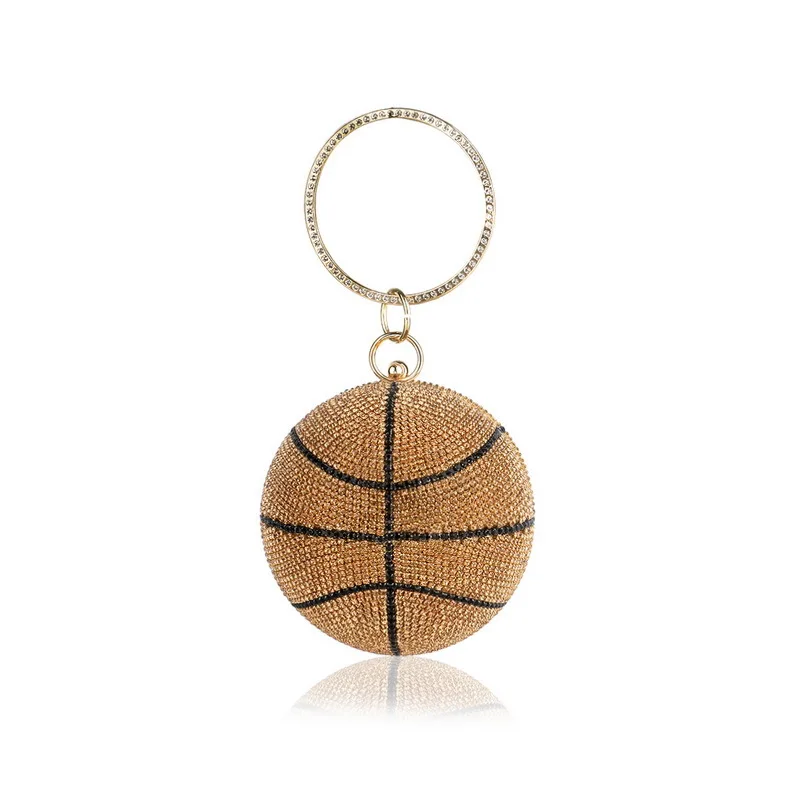 

Fashion Luxury Basketball-shaped Dinner Bags European and American Dinner Dress Handbag Rhinestone Evening Dress Bag for Women